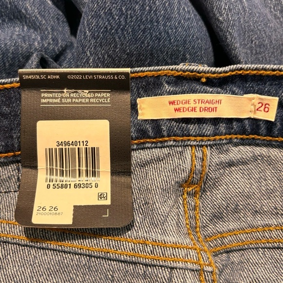 LEVI’S Sz 26 x 26 Jeans Wedgie Straight Vintage I spired Style High Waisted NEW - Picture 13 of 13